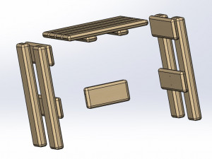 Wooden stool Modelo 3D