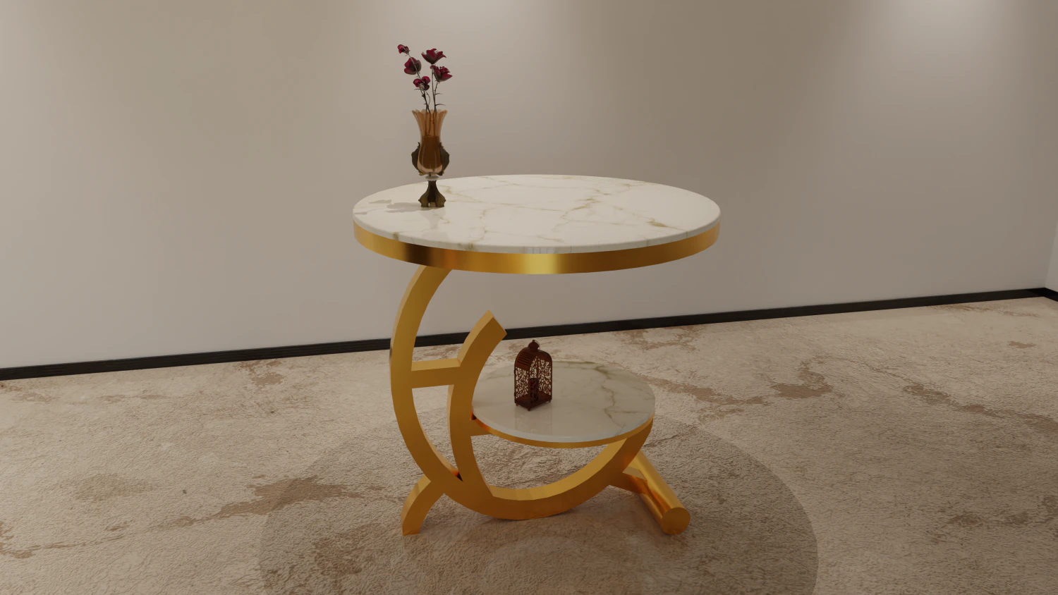 Luxury marble table 3D Model .c4d .max .obj .3ds .fbx .stl .blend 