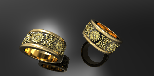 Patterned ring 2 3Dプリントモデル .c4d .max .obj .3ds .fbx .stl .blend 