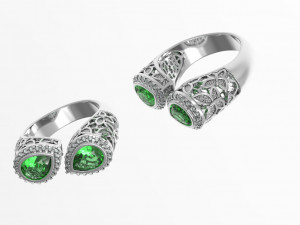 BUTTERFLY RING WITH STONE Modelo de Impressão 3D