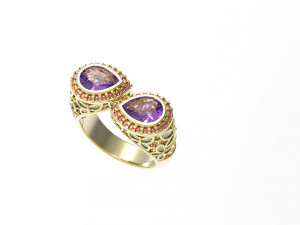 BUTTERFLY RING WITH STONE 3D 프린트 모델