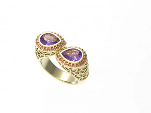 BUTTERFLY RING WITH STONE 3D Print Model