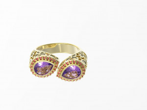 BUTTERFLY RING WITH STONE 3D 프린트 모델