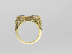 BUTTERFLY RING WITH STONE 3D Print Model