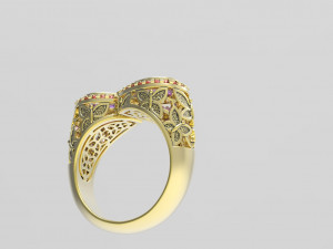 BUTTERFLY RING WITH STONE 3D 프린트 모델