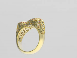 BUTTERFLY RING WITH STONE 3D Print Model