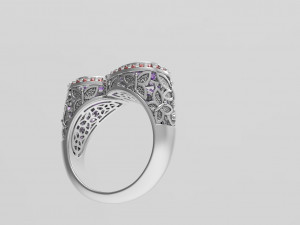 BUTTERFLY RING WITH STONE 3D 프린트 모델