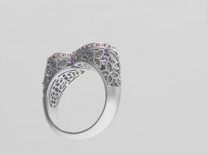 BUTTERFLY RING WITH STONE 3D Print Model