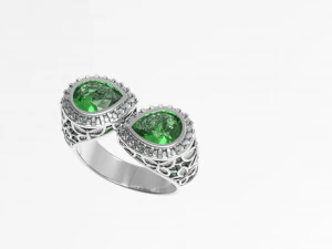 BUTTERFLY RING WITH STONE 3D Print Model
