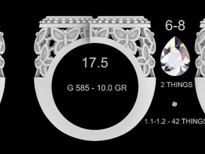 BUTTERFLY RING WITH STONE 3D 프린트 모델