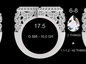 BUTTERFLY RING WITH STONE 3D Print Model