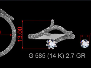 Кільце дерево оригінального дизайну 3D Принт Модель