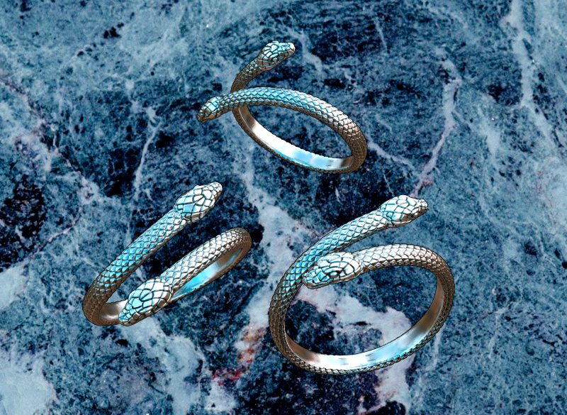 SNAKE RING DESIGN VVV 3D-Druckmodell .c4d .max .obj .3ds .fbx .stl .blend 