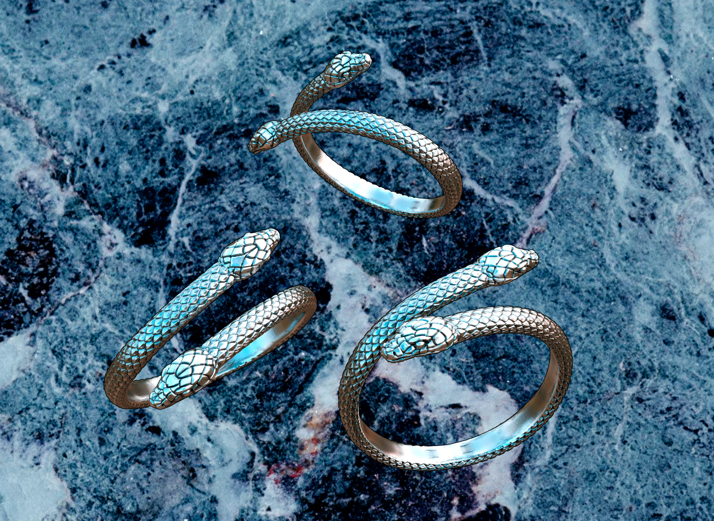 SNAKE RING DESIGN VVV 3D Print Model .c4d .max .obj .3ds .fbx .stl .blend 