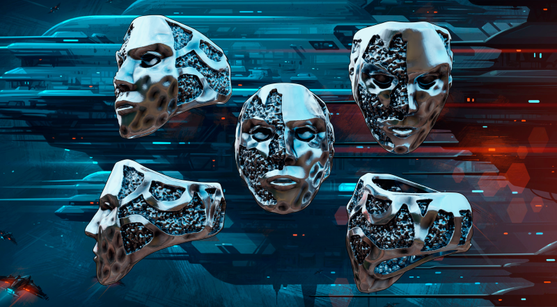 Ring mask design vvv 3D Baskı Modeli .c4d .max .obj .3ds .fbx .stl .blend
