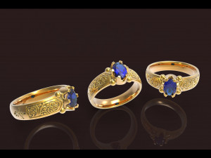 Oval stone ring vvv 3D 打印模型