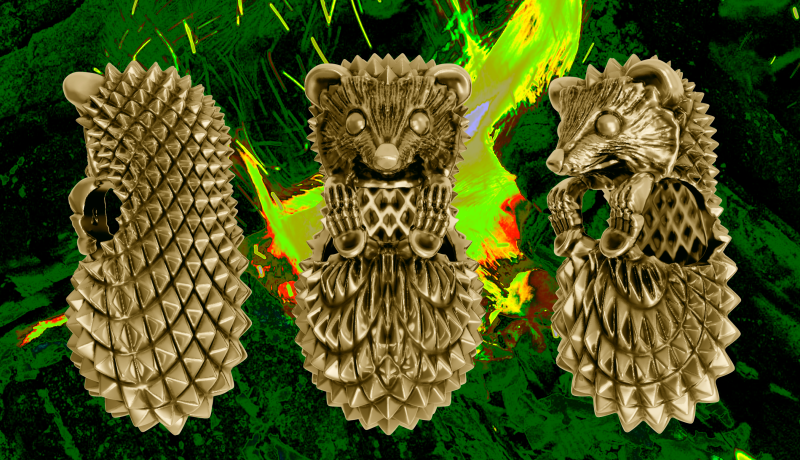 Hedgehog suspension 3D 打印模型 .c4d .max .obj .3ds .fbx .stl .blend 
