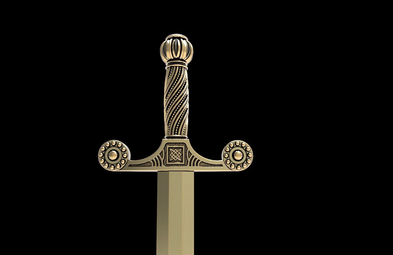 Sword pendant 3D Print Model .c4d .max .obj .3ds .fbx .stl .blend 