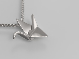 Origami crane pendant 3D 프린트 모델