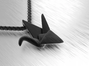 Origami crane pendant 3D Print Model