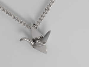 Origami crane pendant 3D 프린트 모델