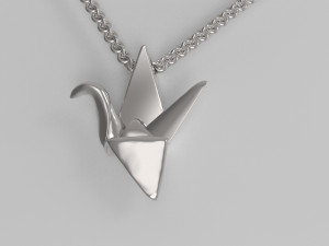 Origami crane pendant 3D 프린트 모델