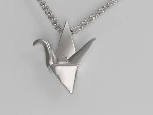 Origami crane pendant 3D Print Model