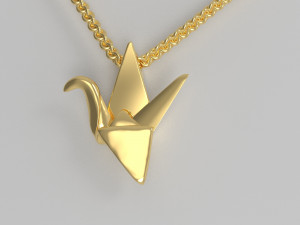 Origami crane pendant 3D 프린트 모델