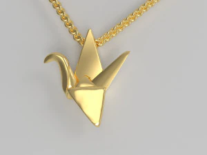 Origami crane pendant 3D Print Model
