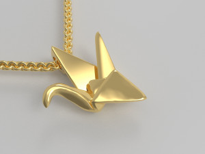 Origami crane pendant 3D 프린트 모델