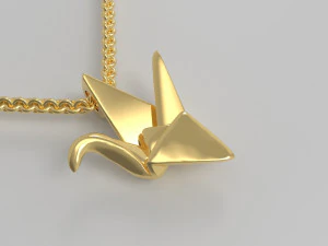 Origami crane pendant 3D Print Model