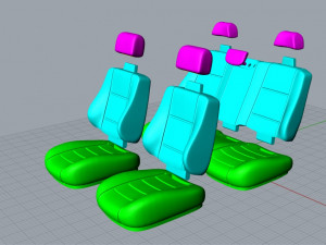 Car chair printing plastic interior salon detail photopolymer hobby 3D 프린트 모델