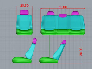 Car chair printing plastic interior salon detail photopolymer hobby 3D 프린트 모델