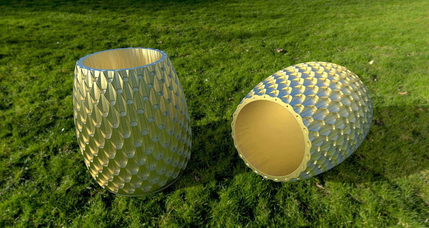 Flower pot geometry 1 3D Print Model .c4d .max .obj .3ds .fbx .stl .blend