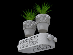 Flower pot bear 3D Baskı Modeli