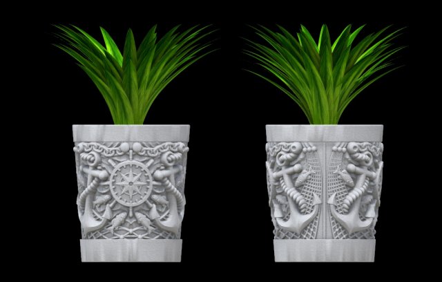 Flower pot sailor 3D Принт Модель .c4d .max .obj .3ds .fbx .stl .blend 