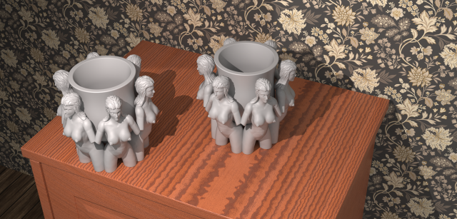 Flower pot girls Modelo de impresión 3D .c4d .max .obj .3ds .fbx .stl .blend 