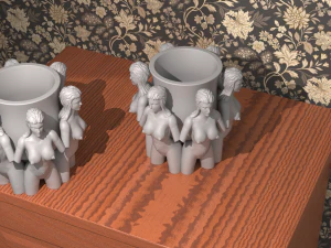 Flower pot girls 3D Print Model