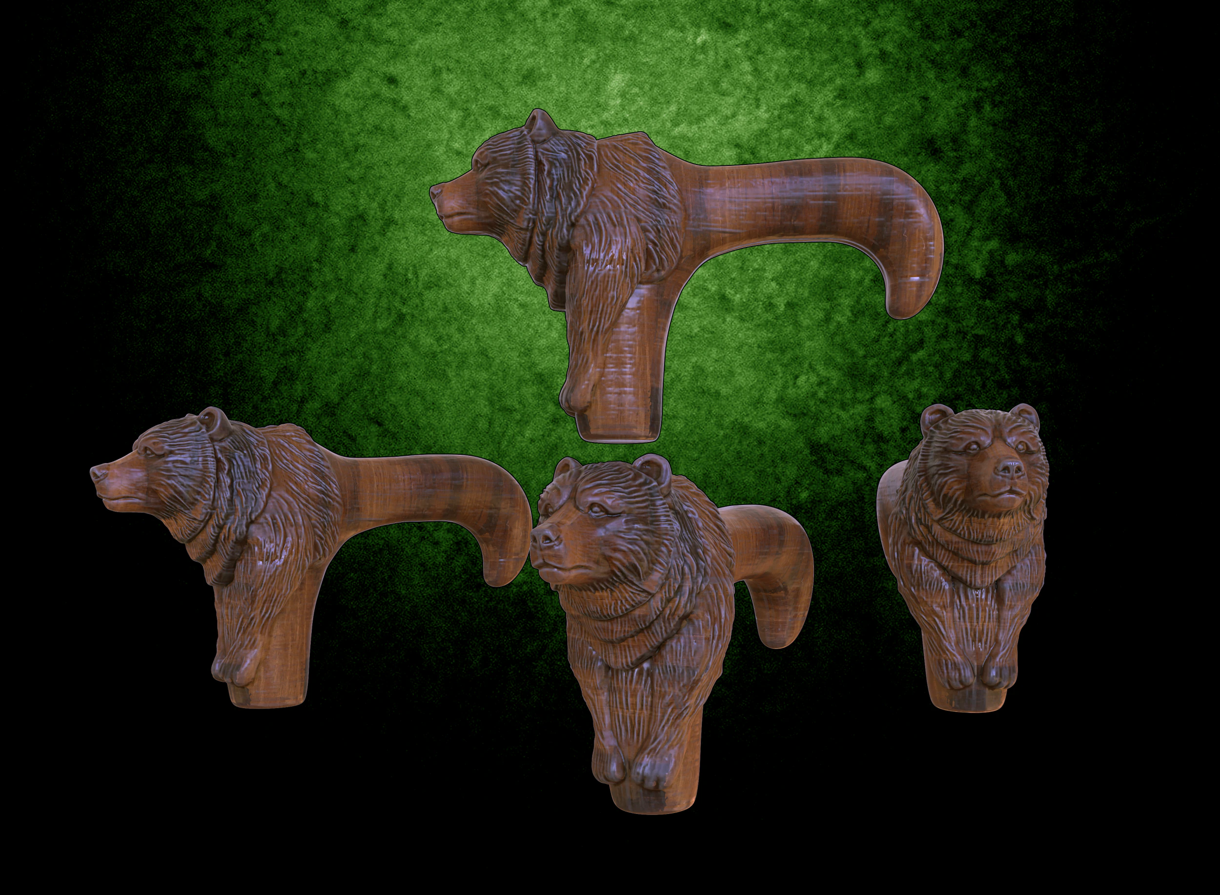Handle bear 3D Print Model .c4d .max .obj .3ds .fbx .stl .blend 