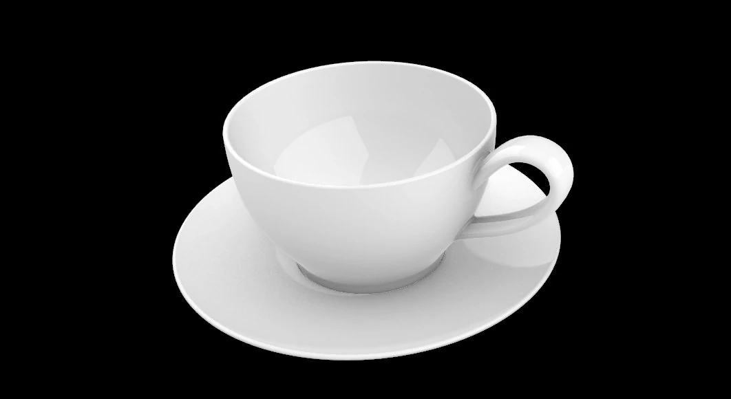 A simple cup with a plate 3D Print Model .c4d .max .obj .3ds .fbx .stl .blend 