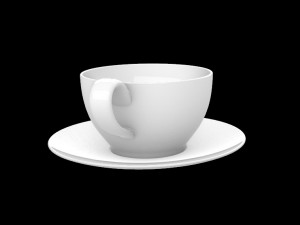 A simple cup with a plate Modèles 3D en vedette