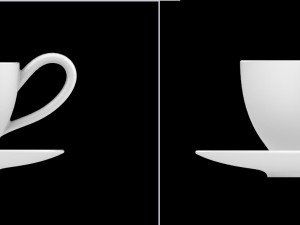 A simple cup with a plate Modèles 3D en vedette