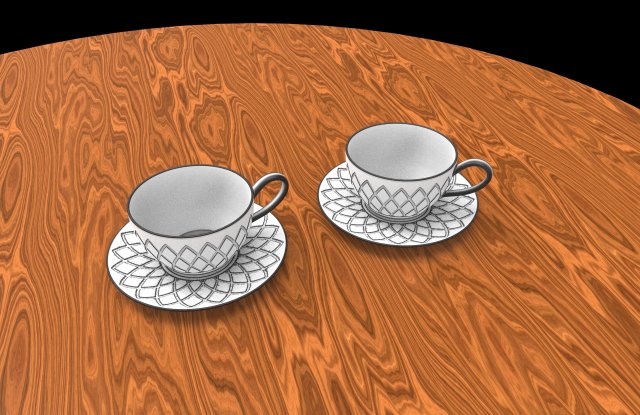 Cup and plate geometry 3D Print Model .c4d .max .obj .3ds .fbx .stl .blend 