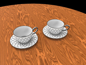 Cup and plate geometry 3D Print Model
