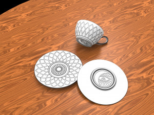 Cup and plate geometry 3D Print Model