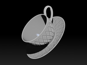 Cup and plate geometry 3D Print Model