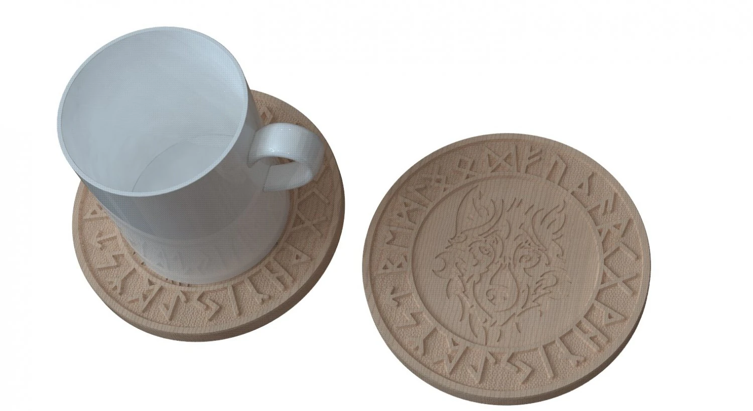 Cup holder wolf-wolf 3D Print Model .c4d .max .obj .3ds .fbx .stl .blend 