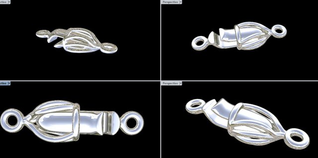 Lock bracelet clasp 3D model 3D printable