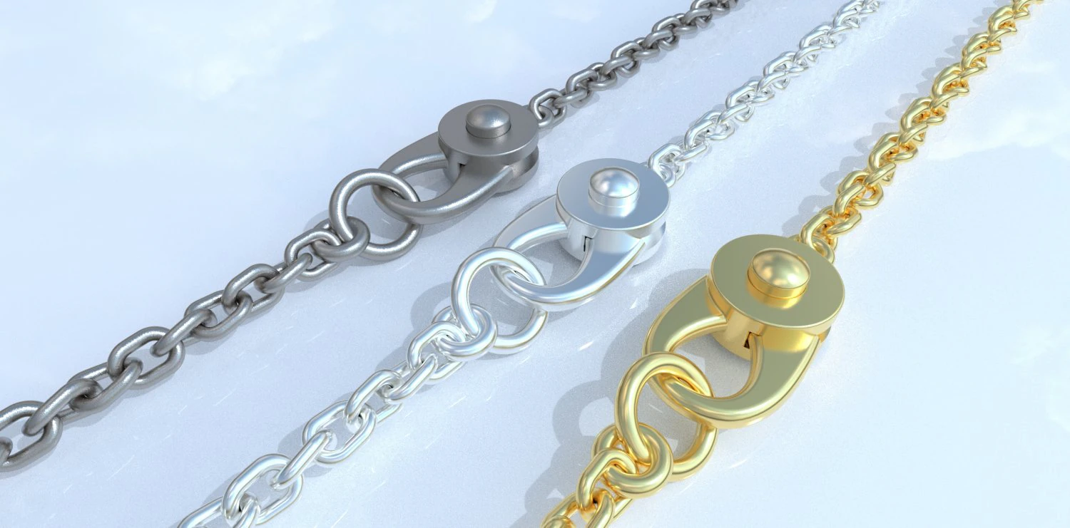 Lock on a chain -bracelet vvv2 3D Print Model .c4d .max .obj .3ds .fbx .stl .blend