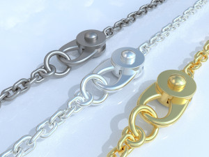Lock on a chain -bracelet vvv2 3D Принт Модель